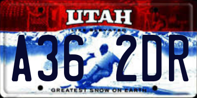 UT license plate A362DR