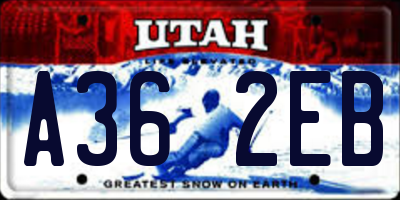 UT license plate A362EB