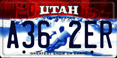 UT license plate A362ER