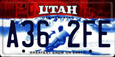 UT license plate A362FE