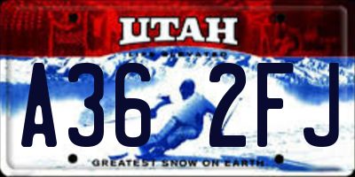 UT license plate A362FJ