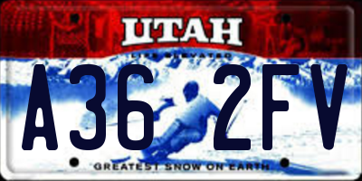UT license plate A362FV