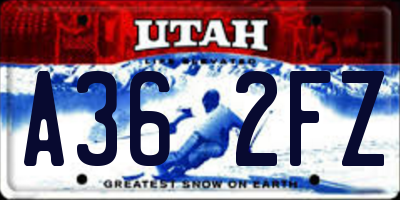 UT license plate A362FZ
