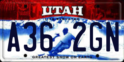 UT license plate A362GN