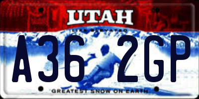 UT license plate A362GP