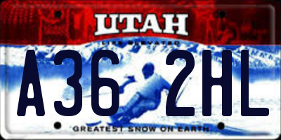 UT license plate A362HL