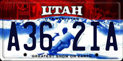 UT license plate A362IA
