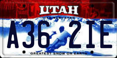 UT license plate A362IE