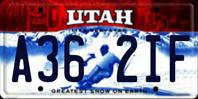UT license plate A362IF