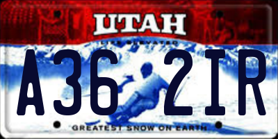 UT license plate A362IR