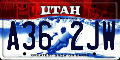 UT license plate A362JW