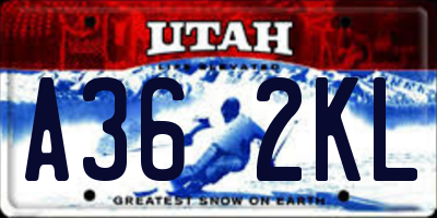 UT license plate A362KL