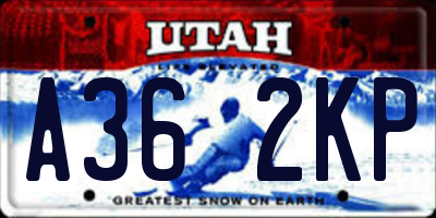 UT license plate A362KP