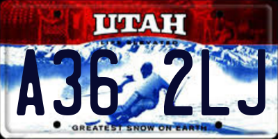 UT license plate A362LJ