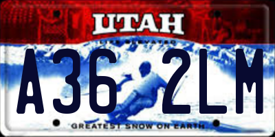 UT license plate A362LM