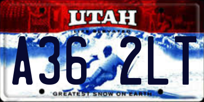 UT license plate A362LT