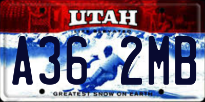 UT license plate A362MB