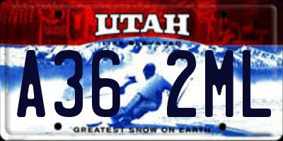 UT license plate A362ML