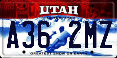 UT license plate A362MZ