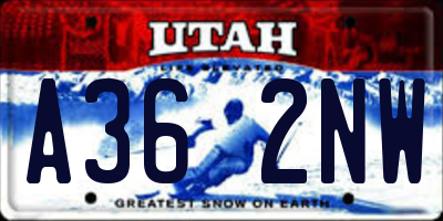 UT license plate A362NW