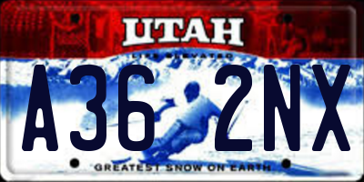 UT license plate A362NX