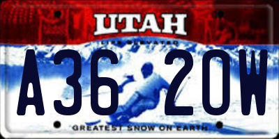 UT license plate A362OW