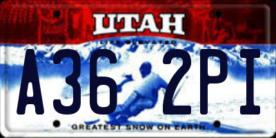 UT license plate A362PI