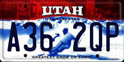UT license plate A362QP