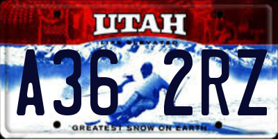 UT license plate A362RZ