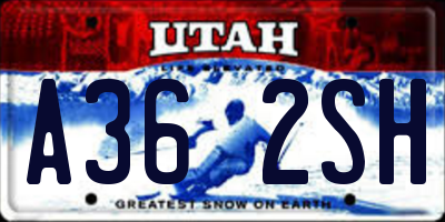 UT license plate A362SH