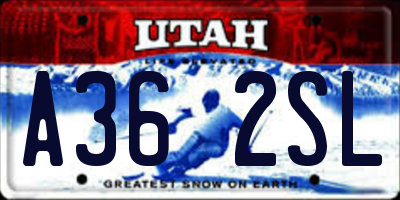 UT license plate A362SL