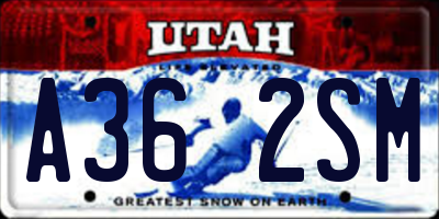 UT license plate A362SM