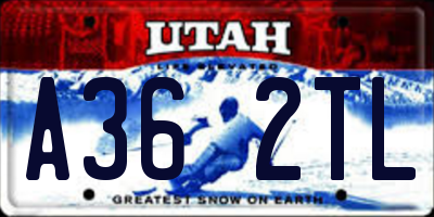UT license plate A362TL