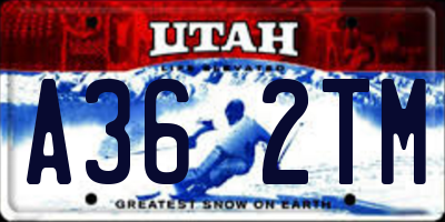 UT license plate A362TM
