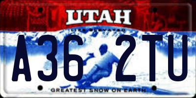 UT license plate A362TU