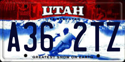 UT license plate A362TZ