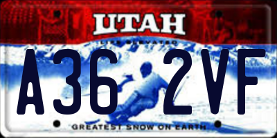 UT license plate A362VF