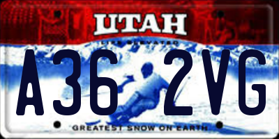 UT license plate A362VG
