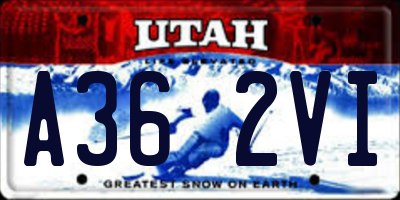 UT license plate A362VI