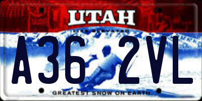 UT license plate A362VL