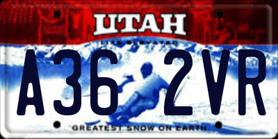 UT license plate A362VR