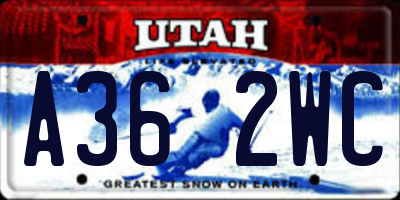 UT license plate A362WC