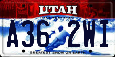UT license plate A362WI