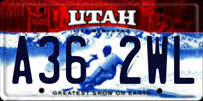 UT license plate A362WL