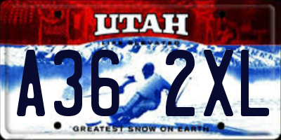 UT license plate A362XL