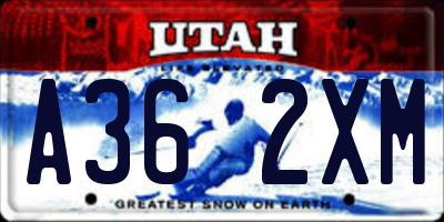 UT license plate A362XM