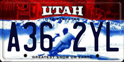 UT license plate A362YL