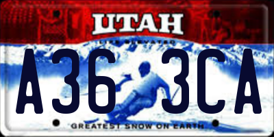 UT license plate A363CA