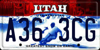 UT license plate A363CG