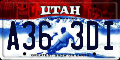 UT license plate A363DI